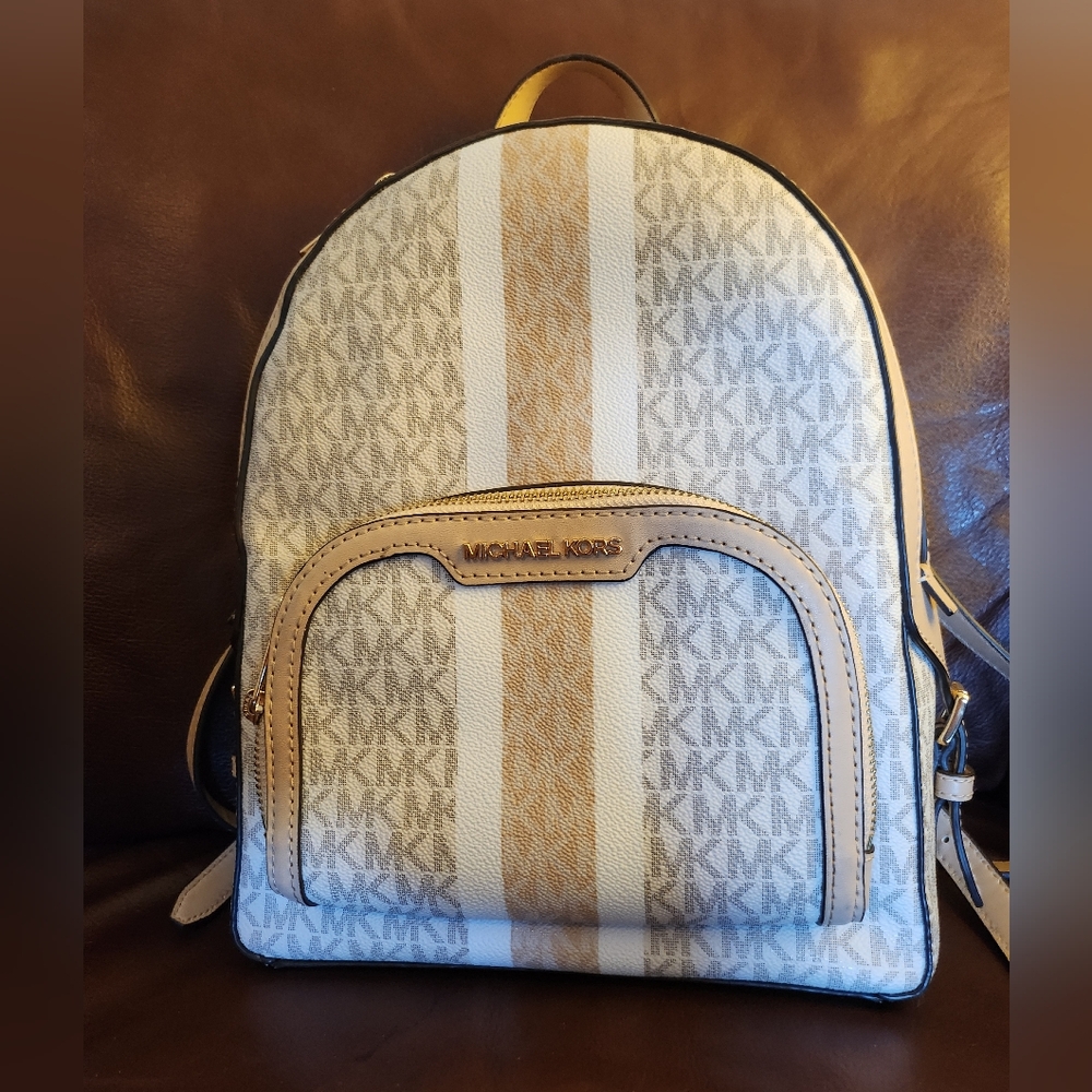 Michael Kors Jaycee Signature Stripe Backpack